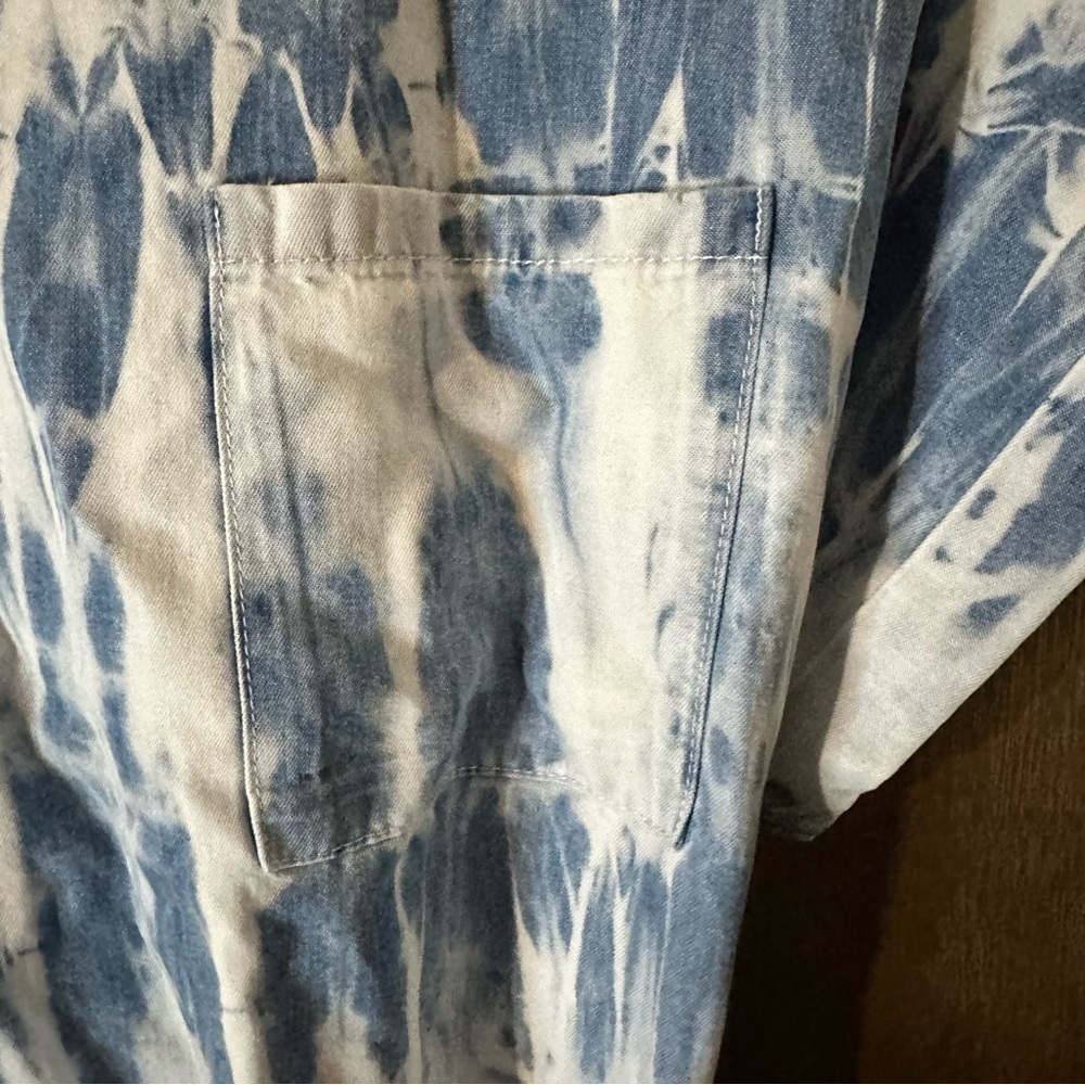 INC International Concepts Meadow 2 Indigo White Tie Dye Wash Midi Dress Sz M - Picture 5 of 11